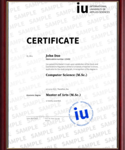 Kaufen Sie online ein Zertifikat der IU International University