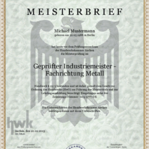 Meisterhandwerkerzertifikat online kaufen